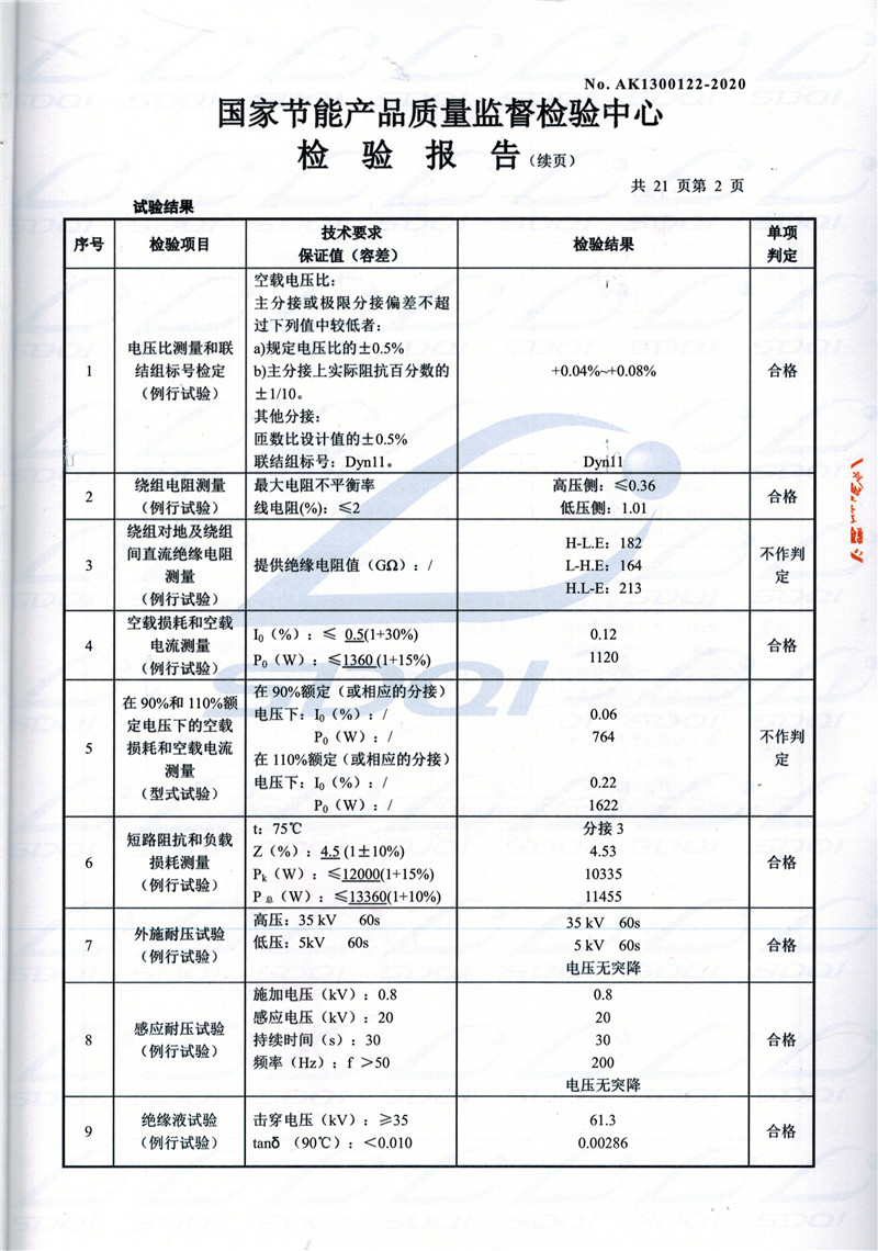 高低压试验报告-S11-1250梁园梁园梁园油浸式变压器-2.jpg